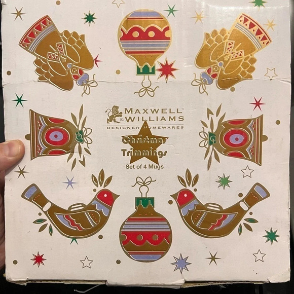 Vintage‎ 1990s Maxwell William Christmas Trimmings mug set with  box - Picture 2 of 2